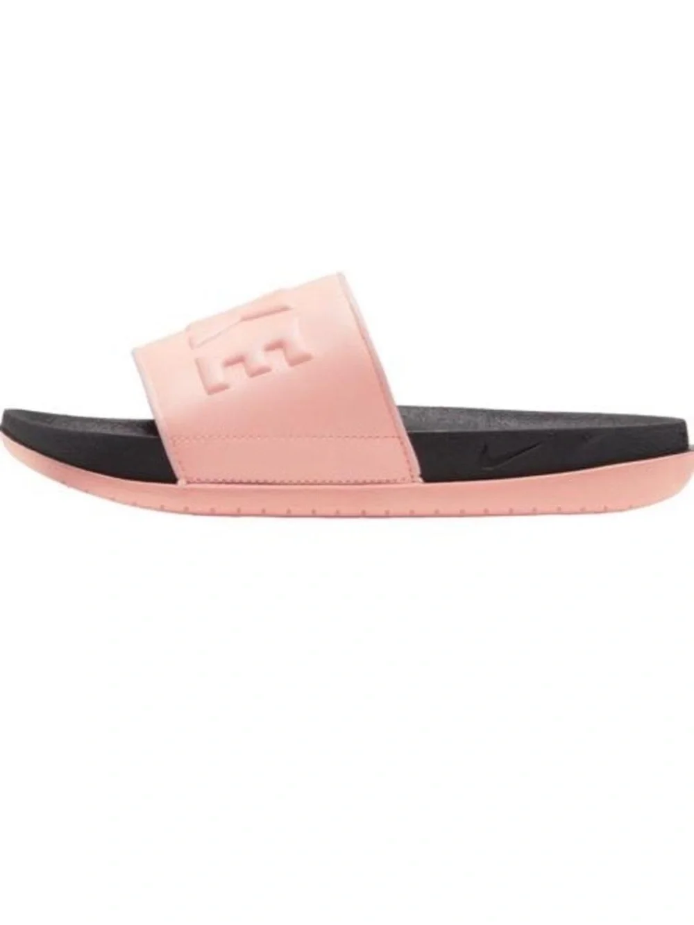 Nike Pink Strap Slides with Black Footbed